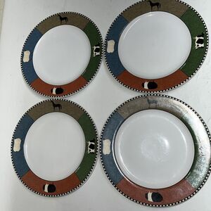 4 Barnyard Animals Dinner Plates by Warren Kimble for Sakura Brandon House